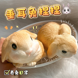 Animales de Peluche Originales Directo de Fábrica, Conejos Decorativos con Función Antiestrés, Lindas Muñecas de Vinilo para Regalo Hechas de TPR - Product Image 6