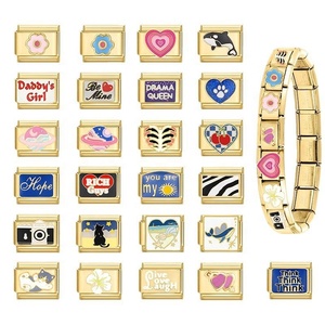 Elegantes accesorios de joyería italiana - Módulo creativo de dijes de moda con base dorada para colgantes DIY, pulseras, collares y tobilleras - Product Image 5