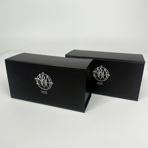 Luxury Magnetic Foldable Gift <b>Box</b> <b>Black</b> Color <b>Box</b> with Scratch-resistant Matte Lamination White Color Logo Printing Packaging - Product Image 5
