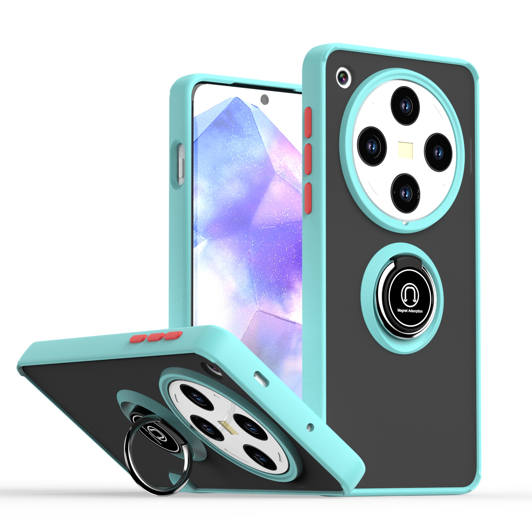 สีฟ้า + สีส้ม