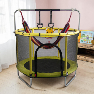 Trampoline d'intérieur pour enfants, <span class=keywords><strong>lit</strong></span> rebondissant familial avec filet de protection, jouet silencieux pour bébés et jeunes enfants - Product Image 1