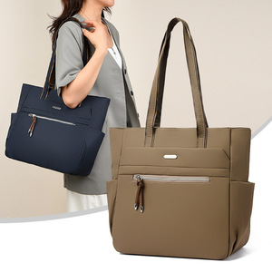 Women's Casual Designer <b>Tote</b> Bag New Trendy Large Capacity Handbag <b>Zip</b> Drawstring Single Handle Nylon Multi-Pocket Portable - Product Image 1