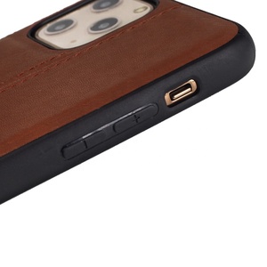 Màu Nâu Chính Hãng <span class=keywords><strong>Top</strong></span> Grain Bò Da Trường Hợp Điện Thoại Di Động Phụ Kiện Trở Bìa Cho Iphone 11 Pro Max - Product Image 6