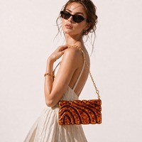 Sac à main de luxe RB942 Golden Flower, portefeuille de mariage, pochette en acrylique marbré pour femmes, sacs de soirée pour femmes