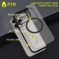 Étui de téléphone anti-empreintes digitales, étanche, antichoc, magnétique, en TPU+PC, nouveau design ATB pour 17 Pro Max 16 15 14 13
