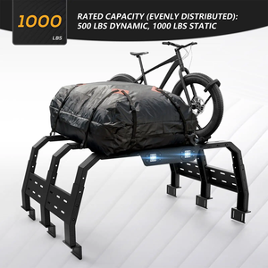 Universele Hoge Overland Bed Rekken Voor Pick-Up Trucks Ijzer En Stalen Dak Mount <span class=keywords><strong>Cargo</strong></span> <span class=keywords><strong>Carrier</strong></span> Met 2 Led-Verlichting - Product Image 5