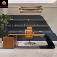 Bureau de direction Bugatti en bois massif moderne avec finition peinte au four, table d'ordinateur élégante pour usage en villa