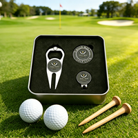 Kit Cadeau de Golf Personnalisable OEM en Gros – Marqueur de Balle, Outil de Réparation de Divots, Jeton de Golf en Métal avec Logo Personnalisé