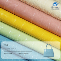 Cuir synthétique PVC coloré imperméable à motif crocodile, directement de l'usine, pour bagages et décoration intérieure YZ-358 Y