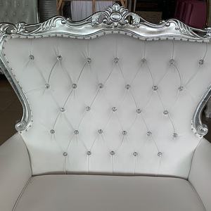 Vintage Blanc + Or Royal Or Sculpté En Bois Massif Meubles De Mariage Canapé D'attente - Product Image 6