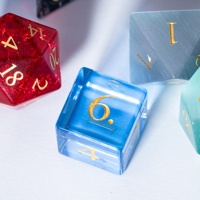 Udixi Polyhedral D&D – Ensemble de dés en verre aléatoire avec logo personnalisé, thème pierres précieuses, pour jeux de rôle