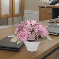 Décoration de table de bureau Tizen, mini plantes en pot, fleurs artificielles réalistes en plastique, petites plantes, fleurs, bonsaï