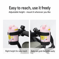 Support de tasse pour poussette OEM ODM, logo et couleur personnalisés, support de bouteille multifonctionnel réglable deux-en-un pour poussette, vélo électrique, draisienne