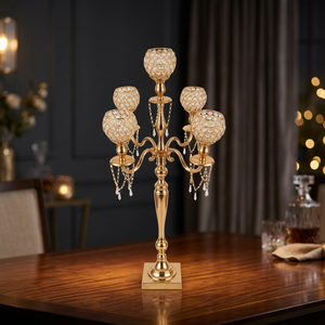 Nickel Plated Handmade Customized Wedding <b>Candelabra</b> for Home Decor - Product Image 2