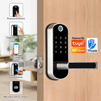 Offre Spéciale – Serrure Intelligente à Mortaise Standard Américaine avec Poignée, Compatible Ttlock/Tuya, Déverrouillage par Application WiFi, Empreinte Digitale et Mot de Passe, Idéale pour Portes en Bois