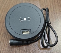 Le meuble de bureau le plus vendu Chargeur sans fil rapide pour table USB Type C 15W Chargeur de mobilier de bureau intégré