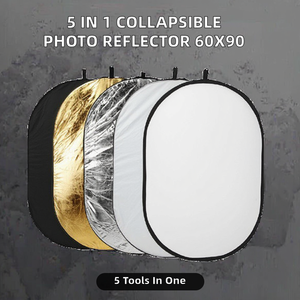 Équipement de photographie en studio, réflecteur en acier inoxydable 5 en 1, 60*90 CM, 24"*36", pliable, multi-disques photo - Product Image 2