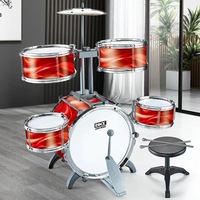 Large Colorful Light Plastic 6-Piece Children's Drum Set for Boys and Girls Beginner Jazz Percussion Instrument