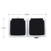Interruptor y enchufe de la serie GT de superficie nominal IP54 impermeable Europea PC ABS de alta calidad con soporte de latón para uso en interiores y exteriores