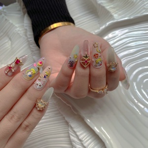 Qianya Queen Magic Heart Wing 3D Nail Art Charms Popular Rose Pink Color Shinny Nail Zircon Sailor Decals - Product Image 6