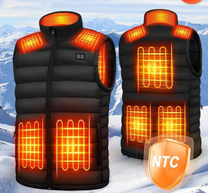 Gilet chauffant 7,4 V, gilet électrique multi-zones à double commande, gilet chauffant extérieur chaud et à température constante, personnalisé - Product Image 2