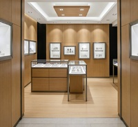 Aménagement de boutique de bijoux de luxe sur mesure, comptoirs et armoires murales de présentation de bijoux en bois massif de qualité supérieure pour la vente au détail de luxe
