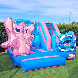 Castillo Inflable Stitch para Niños, Castillo Azul con Tobogán, <span class=keywords><strong>Jumper</strong></span> de PVC - Product Image 2