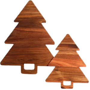 Tabla de Cortar de Madera de Acacia Ecológica Yichuang con Diseño de Árbol de Navidad, Apta para Lavavajillas, para Uso Decorativo en la Cocina Durante las Fiestas - Product Image 1