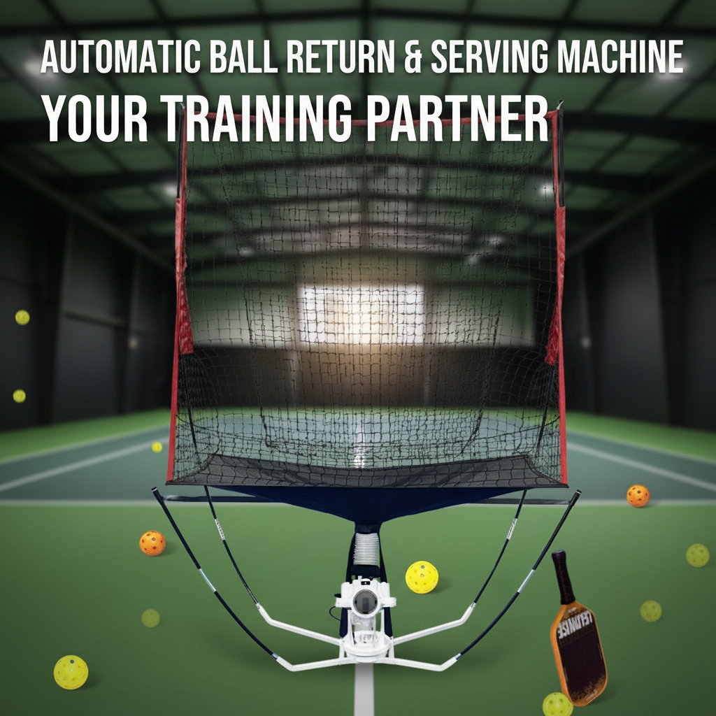 Portable Automatic Intelligent Pickleball Ball Machine with Glass Fiber Material White Color Wall Training Server
