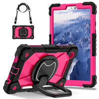 Étui rotatif antichoc de qualité militaire avec sangle, silicone souple + PC rigide, pour Samsung Tab A9/A11 8.7 pouces