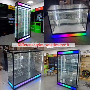 Thiết kế mới 6ft kính hiển thị Showcase với chạy ánh sáng khung nhôm tầng thường vụ hiển thị quầy khói cửa hàng hiển thị trường hợp - Product Image 2
