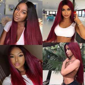 Extensions de cheveux humains à double trame T1B-99J, longues et lisses, qualité 10A 12A 14A, cheveux bruts avec cuticules intactes - Product Image 6