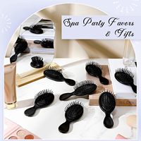 Brosse à cheveux démêlante personnalisée avec logo, mini brosse à coussin d'air, pour adultes et enfants, noire, pour cheveux épais, bouclés, humides ou secs