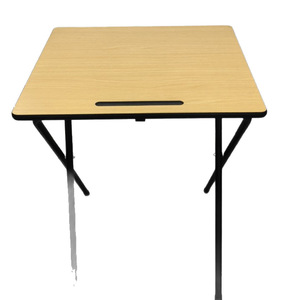 Foldable Student Exam <b>Desk</b> 60x60x74cm Wood Top Metal Frame Durable School Furniture - Product Image 5