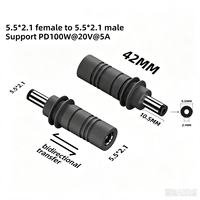 USB-C-Buchse auf DC5521-Stecker/DC-Buchse auf DC-Stecker Stromadapter für PD100W-Anschluss Ladeadapter mit Hohlstecker