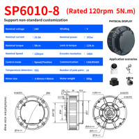 RG SP6010-8 24V-48V BLDC Brushless Servo Moteur pour Robot Champ Caméra PTZ Laser LiDAR Power Station Inspection Robot Actionneur