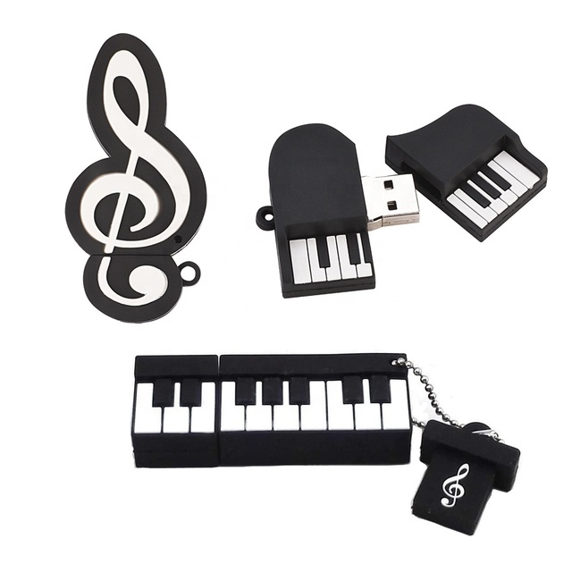 Cartoon Piano USB 32GB Flash Drive Custom PVC Pendrive 16GB Musical Promotions Giveaways Gifts Wholesale 1GB USB Stick