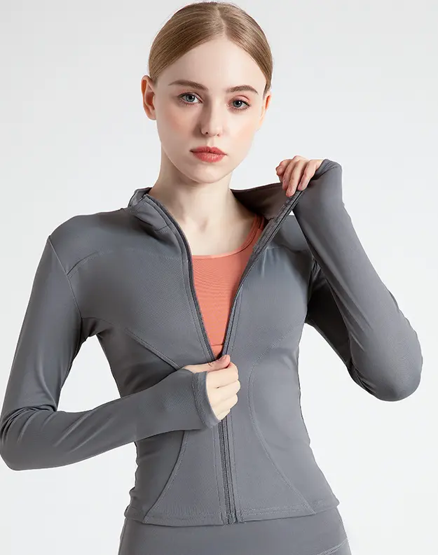 Apparel Women Fitness Long Sleeve Jacket Custom Gym Yoga Wear With Front Zipper Sports Tops Running Coat Sportswear Apparel