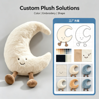Coussin en peluche personnalisé en forme de croissant de lune, doux, crème, moelleux, céleste, pour cadeau et décoration intérieure