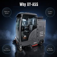 XY-A5S 48V 100Ah Balayeuse autoportée multifonction Autonomie de 3 à 5 heures 12 km/h Commande automatique à une touche Pneus pleins 350-8