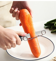 2025 Nieuwe 1-delige Multifunctionele Roestvrijstalen Handmatige Fruitgroenteschilmes Verwijderbaar Veersnel Gesneden Julienne
