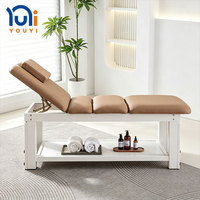 Table de massage thaïlandaise en promotion, cadre métallique robuste, dossier inclinable, table de beauté et de soins du visage avec étagère de rangement pour clinique de massage