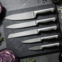 Ensemble de 8 couteaux de chef en acier inoxydable avec aiguiseur, couteaux de cuisine en gros