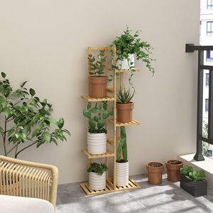 Support à plantes Laiensia à 5 niveaux et 6 pots, finition peinte, utilisation intérieure/extérieure, support <span class=keywords><strong>pour</strong></span> plusieurs pots <span class=keywords><strong>de</strong></span> fleurs <span class=keywords><strong>pour</strong></span> patio, <span class=keywords><strong>jardin</strong></span>, etc. - Product Image 3