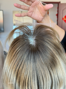 Nuevo Topper de Cabello Virgen Italiano con Encaje 8*8, Hecho a Mano, Base de Seda, Ondulado, para Mujeres Blancas, Llegada 2024 - Product Image 5