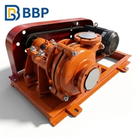 Pompa Slurry High Head Tahan Aus, Pompa Sentrifugal Horizontal untuk Sirkulasi Air Cinder