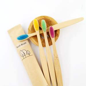 Brosse à dents en bambou biodégradable, écologique, en poils naturels, avec logo personnalisé, certifiée ISO9001 - Product Image 2