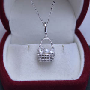 Collar de Perlas Blancas de Agua Dulce de 6-7 mm para Mujer, Plata de Ley S925 con Pequeña Perla Dorada Separada, Estilo Coreano - Product Image 4