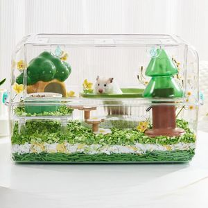 Casa Grande para Hámsteres, de Plástico PET, Rectangular, Transparente, con Accesorios para Cobayas, Animales Pequeños y Erizos - Product Image 3