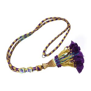 Corde pectorale à pampilles (violet/or) | Corde verte et dorée pour croix - Product Image 4